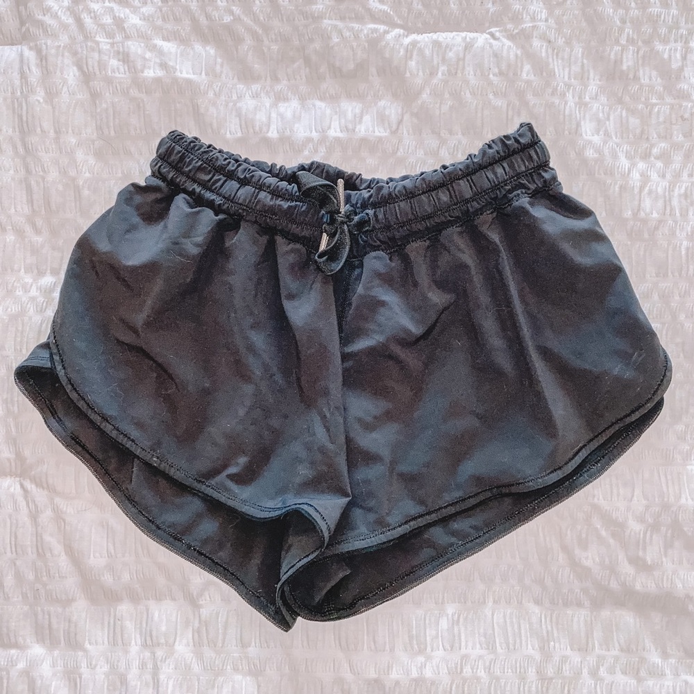 Lululemon black running shorts size 2